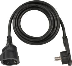 Brennenstuhl 1168980030 Qualitäts-Kunststoff-Verlängerungskabel mit Flachstecker 3m H05VV-F3G1,5 schwarz