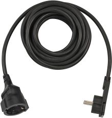 brennenstuhl Qualitäts-Kunststoff-Verlängerungskabel mit Flachstecker 5m H05VV-F3G1,5 schwarz