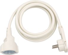 brennenstuhl Qualitäts-Kunststoff-Verlängerungskabel mit Flachstecker 2m H05VV-F3G1,5 weiss