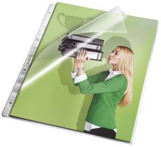 Leitz 4780 Prospekthüllen, oben und Lochseite offen - mit Papiereinlage, genarbt 0,13 mm, A4