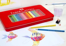 FABER-CASTELL Hexagonal-Buntstifte CASTLE, 60er Metalletui