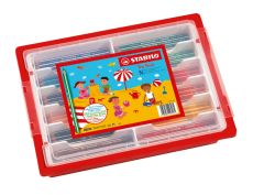 Dreikant-Buntstift - STABILO Trio dick - 96er Box - mit 12 verschiedenen Farben