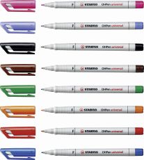 Folienstift - STABILO OHPen universal - wasserlöslich fein - 8er Pack - mit 8 verschiedenen Farben