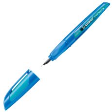 Schulfüller mit Standard-Feder M - STABILO EASYbuddy in dunkelblau/hellblau - Schreibfarbe blau (löschbar) - Einzelstift - inklusive Patrone
