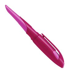 Ergonomischer Schulfüller für Linkshänder mit Anfänger-Feder A - STABILO EASYbirdy in beere/pink - Einzelstift - inklusive Patrone - Schreibfarbe blau (löschbar)