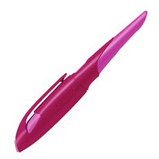 Ergonomischer Schulfüller für Rechtshänder mit Anfänger-Feder A - STABILO EASYbirdy in beere/pink - Einzelstift - inklusive Patrone - Schreibfarbe blau (löschbar)