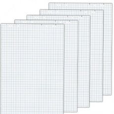 Herlitz Flipchartblock 68 x 99 cm, 20 Blatt kariert / blanko, 80 g/m², FSC Mix, 5 Stück (68 x 99 cm | kariert/blanko)