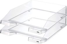 HAN Briefablage KLASSIK TRANSPARENT, 6 STÜCK, moderne, transparente und stapelbare Ablage im frischen Design bis Format A4/C4, 1026-X-23, transparent-glasklar,