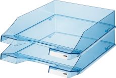 HAN Briefablage KLASSIK TRANSPARENT, 6 STÜCK, moderne, transparente und stapelbare Ablage im frischen Design bis Format A4/C4, 1026-X-26, transparent-blau