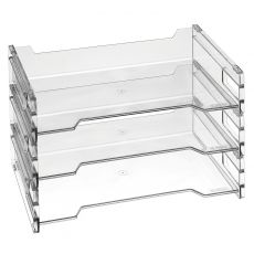 herlitz Briefablage, DIN A4 quer, Polystyrol, farblos 3er Pack
