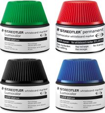 Staedtler Lumocolor whiteboard Marker Nachfüllstation für 351/351 B, 15-20x Nachfüllen 4 Farben blau rot grün schwarz
