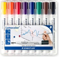 Staedtler Lumocolor 351 WP8 Whiteboard-Marker (Rundspitze ca. 2 mm Linienbreite, Set mit 8 Farben, hohe Qualität, trocken und rückstandsfrei abwischbar von Whiteboards