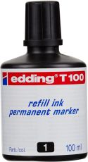 edding T 100 Nachfülltinte Permanentmarker - schwarz - 100ml - mit Tropfendosiersystem, zum schnellen Nachfüllen fast aller edding Permanentmarker