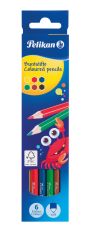Pelikan Buntstifte sechseckige Holzstifte Packung mit 6 Farben