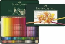 Faber-Castell Polychromos 120 Farbstifte + Castell 9000 Art + Minenschärfblock + Estompe