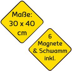 Idena 10413 - Whiteboard mit Alurahmen, ca. 30 x 40 cm groß, inklusive 6 Magnete und Schwamm, zur Wandmontage geeignet, ideal für Büro und zu Hause, ohne Maker