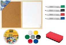 Idena 568016 – Pinnwand/Whiteboard mit Holzrahmen, inklusive 2 Schrauben, zur Wandmontage geeignet, ca. 40 x 60 cm groß, ideal als Dekoration und für den Arbeitsplatz