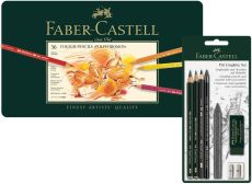 Faber-Castell 110095 - Farbstifte Polychromos 36er Metalletui und Pitt Graphite Zeichenset