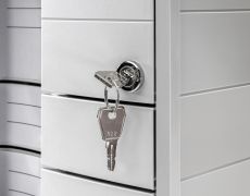 HAN Schubladenbox IMPULS – modernes Gehäusedesign für Papierformate DIN A4/C4. Mit 3 geschlossenen Schubladen und Schloss, inkl. Einsatz, schwarz, 1018-13