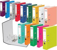 Original Falken 10er Pack PP-Color Kunststoff-Ordner. Made in Germany. 8 cm breit DIN A4 weiß Vegan Ringordner Aktenordner Briefordner Büroordner Plastikordner Schlitzordner