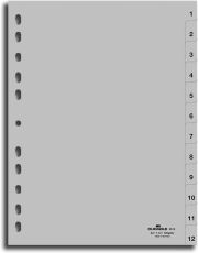 Durable Register für DIN A4, volldeckend (5er Pack - grau, 1-12)