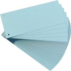 Exacompta Original Falken 100er Pack Karton-Trennstreifen. Made in Germany. 10,5 x 24 cm blau Trennlaschen Trennblätter Ordner Register Blauer Engel