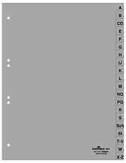Durable A-Z Register A4, geprägte Taben, 20tlg., aus PP, volldeckend 20 Stück, grau, 651010