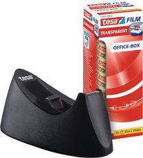 tesa Easy Cut Tischabroller CURVE - rutschfest, einfache Handhabung, sauberer Schnitt - mit 8 Rollen tesafilm transparent 33m:19mm