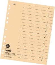 Original Falken 100er Pack Trennblätter. Made in Germany. Aus Recycling-Karton für DIN A4 chamois Trennlaschen Trennblätter Ordner Register Kalender Blauer Engel