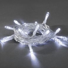 Konstsmide 1407-203 LED Lichterkette, 10 kalt weiße Dioden, batteriebetrieben, Innen, 2 x AA 1.5V (exkl.)