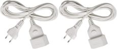 Brennenstuhl 1161660 Kunststoff-Verlängerungskabel 3m weiß H03VVH2-F 2x0,75 Euroverlängerungskabel mit Eurostecker und Eurokupplung