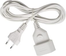 Brennenstuhl 1161660 Kunststoff-Verlängerungskabel 3m weiß H03VVH2-F 2x0,75 Euroverlängerungskabel mit Eurostecker und Eurokupplung