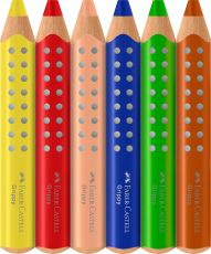 FABER-CASTELL 110630 - Buntstifte Set Grippy, 6 Malstifte für Kleinkinder ab 2 Jahren, 3in1 Stifte Set