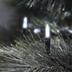 Konstsmide 6060-200 - LED Minilichterkette, 120 kaltweiße Dioden, 24V Außentrafo, grünes Kabel