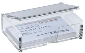sigel Visitenkarten-Box, Hartplastik, glasklar, mit Deckel