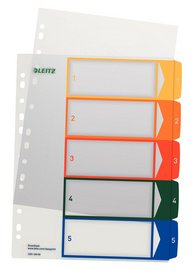 LEITZ Kunststoff-Register, Zahlen, A4 Überbreite, 1-12, PC-