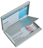 sigel Visitenkarten-Etui 'Twin', Aluminium, silber, matt
