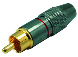 shiverpeaks BASIC-S Cinchstecker, Metal, alu/rot