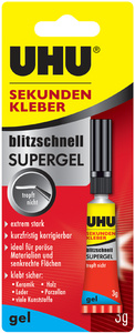 UHU Sekundenkleber blitzschnell SUPERGEL, 10 g in Tube