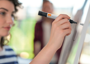 nobo Liquid Ink Whiteboard-Marker Rundspitze, 6er Set