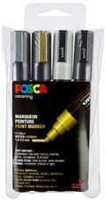 POSCA Pigmentmarker PC-5M, 4er Box, neonfarben