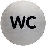 DURABLE Piktogramm 'WC', Durchmesser: 83 mm, silber