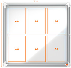 nobo Schaukasten, Metall-Rückwand, Außenbereich, 6 x DIN A4