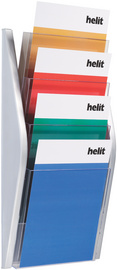 helit 4er Wand-Prospekthalter 'the arc', DIN A4 hoch,schwarz