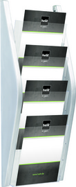 helit 4er Wand-Prospekthalter 'the arc', DIN A5 hoch, silber