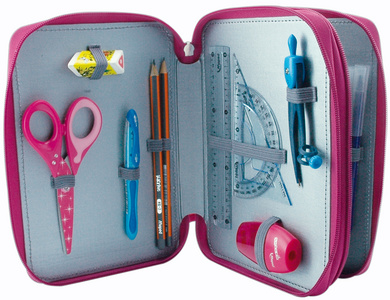 Maped Doppeldecker-Schüleretui Girly, aus Polyester, befüllt