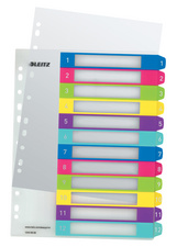LEITZ Kunststoff-Register WOW, Zahlen, A4 Überbreite, 1-5