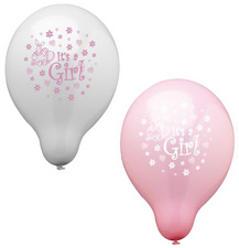 PAPSTAR Luftballons 'It's a Girl', rosa/weiß sortiert