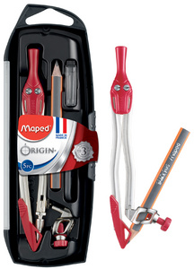 Maped Zirkelkasten Origin, 5-teilig, farbig sortiert