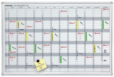 FRANKEN Planungstafel JetKalender, Jahreskalender, 12 Monate
